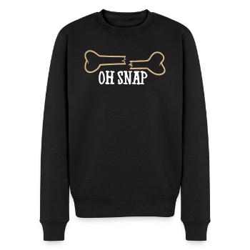 OH SNAP - plâtre pour fracture osseuse cassée - Pull Premium bio Homme - noir - Devant - Nico (187cm)