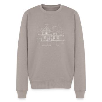 architect - Men's Premium Organic Jumper - taupe - Front - Nico (187cm)