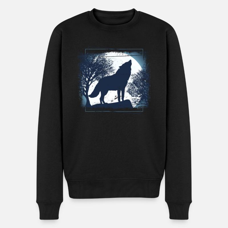 Meute d'animaux de loups - Pull Premium bio Homme - noir