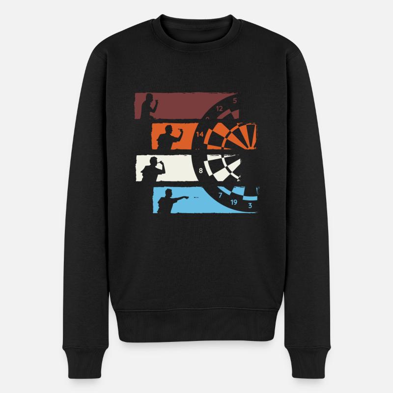 Dart Retro Verein Dartpfeile Dartscheibe Geschenk - Männer Premium Bio Pullover - Schwarz