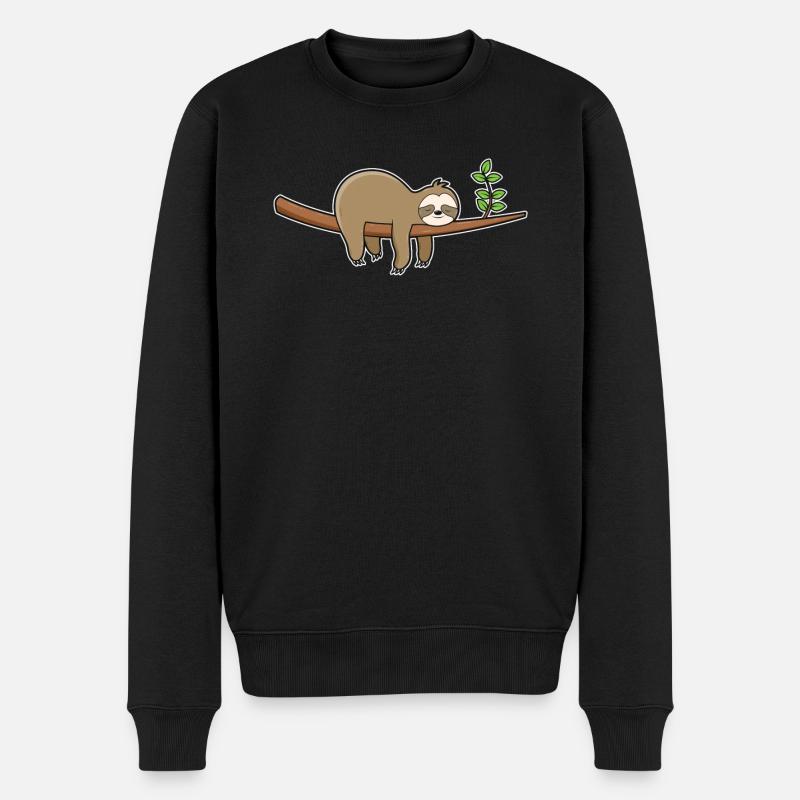 Funny sloth Tired sloth Sloth mode - Men's Premium Organic Jumper - black