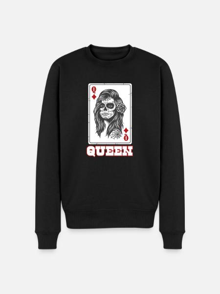 Queen Card Caro - Men's Premium Organic Jumper - black