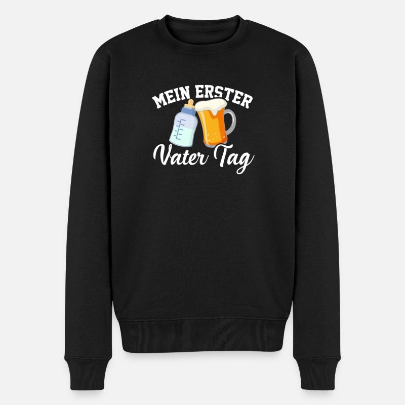 Mein erster Vatertag 1. Vatertagsgeschenk 1 2020 - Männer Premium Bio Pullover - Schwarz