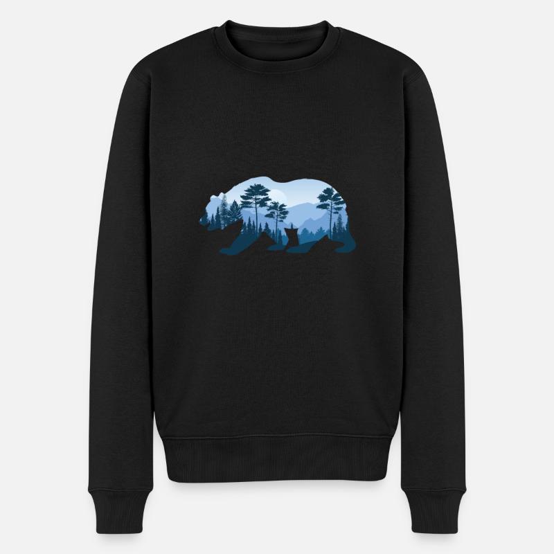 Bären Design - Männer Premium Bio Pullover - Schwarz