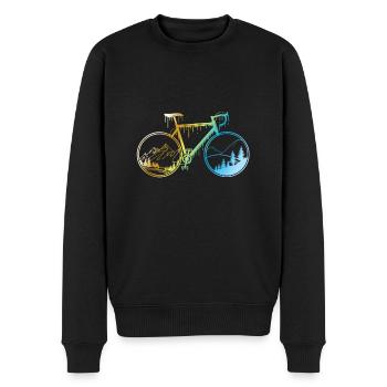 Gravel Bike design - Männer Premium Bio Pullover - Schwarz - Vorne - Nico (187cm)