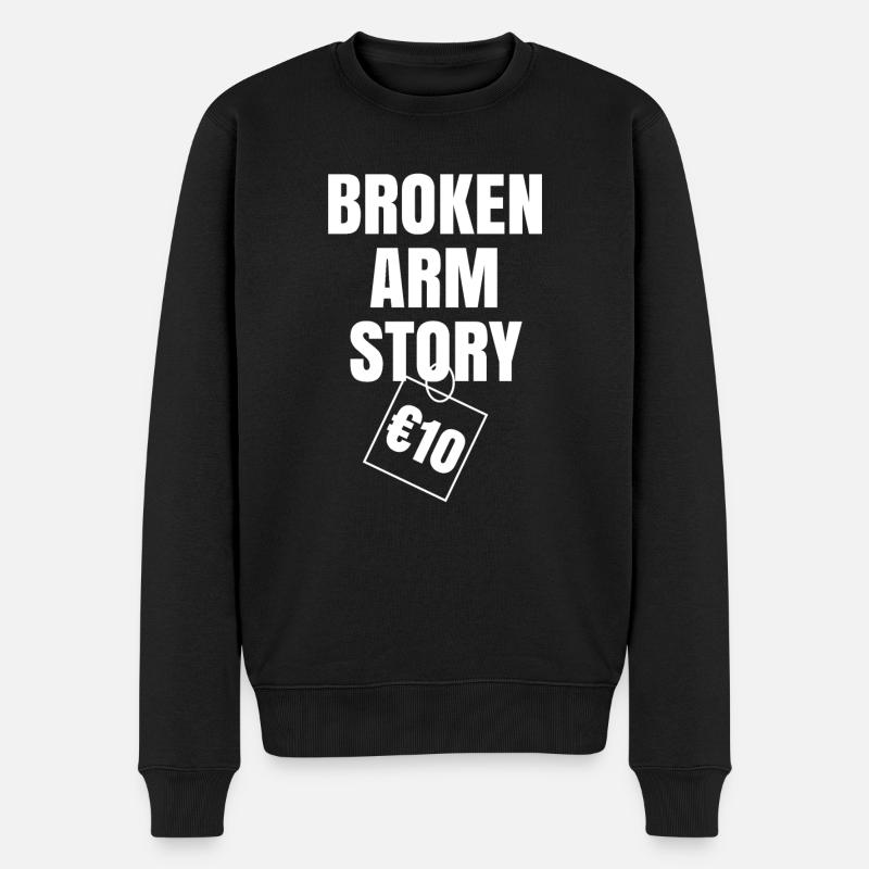 Broken Arm Story €10 T-Shirt - Männer Premium Bio Pullover - Schwarz