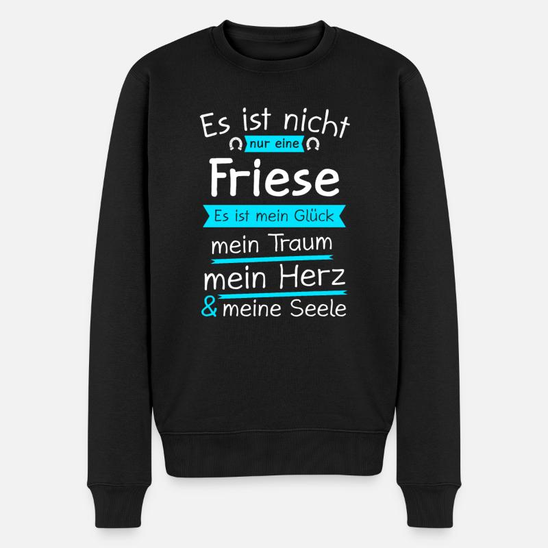 Friese Friesenpferd Friesen Geschenk - Männer Premium Bio Pullover - Schwarz