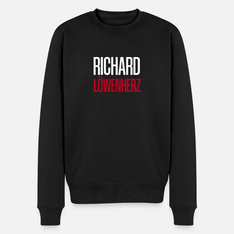 Richard Löwenherz - Männer Premium Bio Pullover - Schwarz