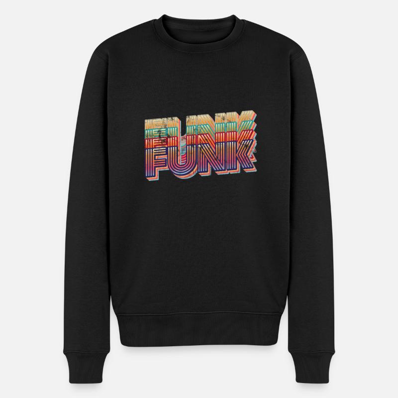 Funk Retro DJ Musik - Männer Premium Bio Pullover - Schwarz