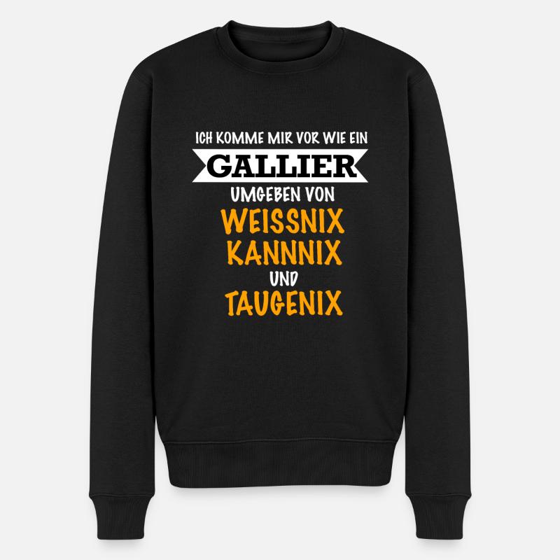 Gallier - Männer Premium Bio Pullover - Schwarz