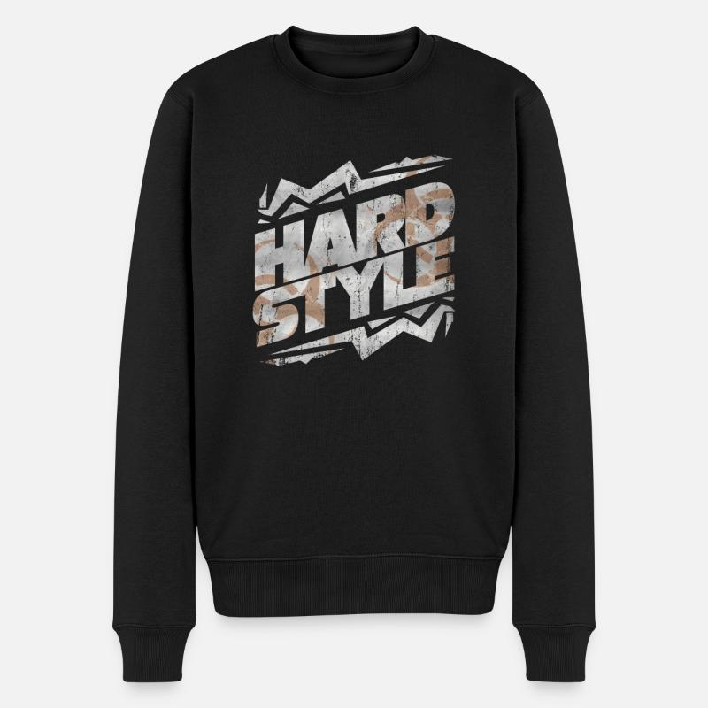 Hardstyle Techno - Männer Premium Bio Pullover - Schwarz