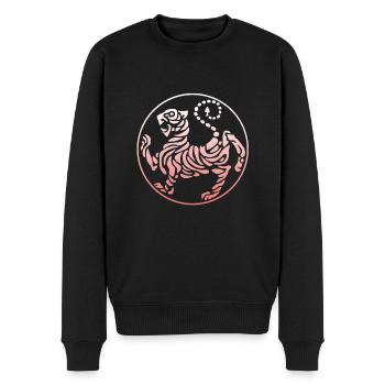 Shotokan Karate Tiger Kampfsport Symbol Kick-Train - Männer Premium Bio Pullover - Schwarz - Vorne - Nico (187cm)