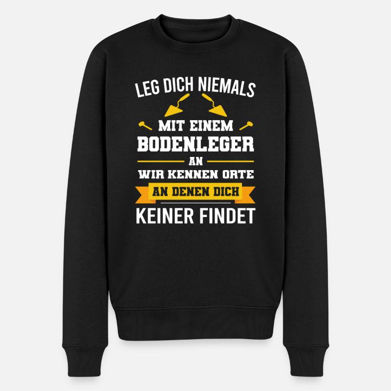 Bodenleger Handwerker Boden Geschenk - Männer Premium Bio Pullover - Schwarz