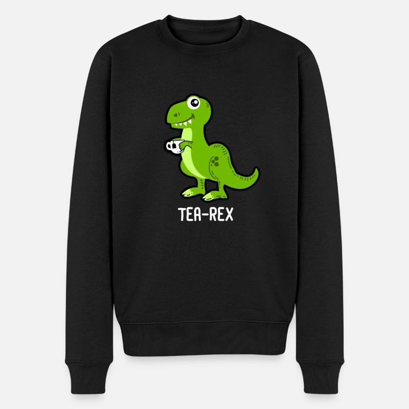 Tea-Rex Dinosaurier Dino - Männer Premium Bio Pullover - Schwarz