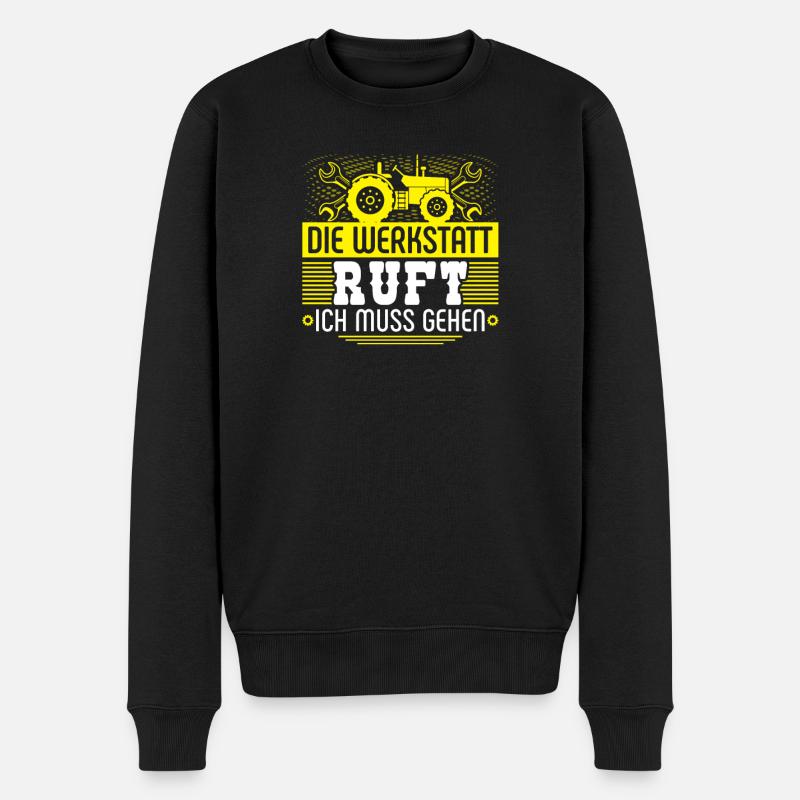 Die Werkstatt Ruft Landmaschinenmechaniker - Männer Premium Bio Pullover - Schwarz