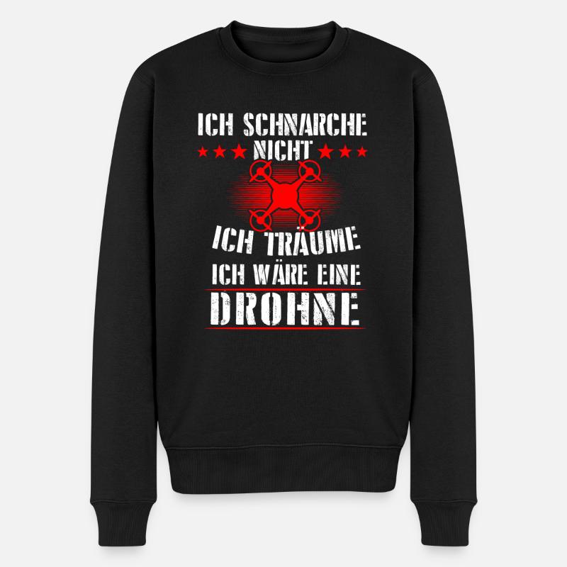 Drohne Drohnen Quadcopter Geschenk - Männer Premium Bio Pullover - Schwarz