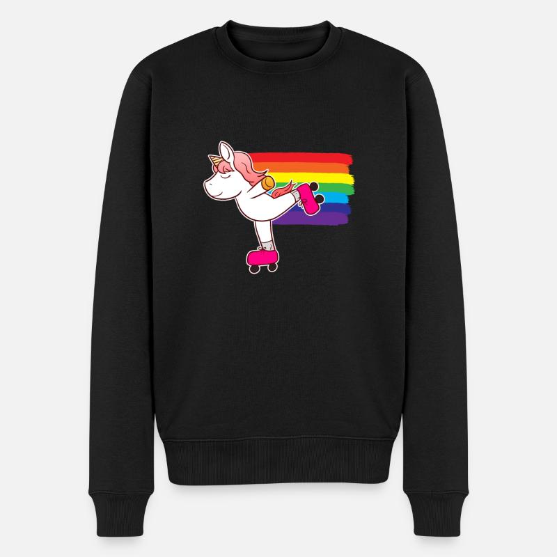 Roller skating unicorn roller skate - Men's Premium Organic Jumper - black