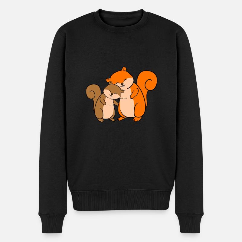 Eichhörnchen - Männer Premium Bio Pullover - Schwarz