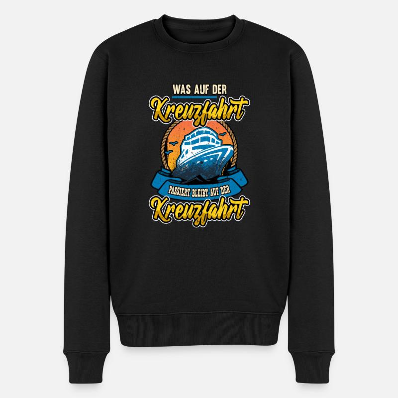 Lustige Kreuzfahrt Urlaub Meer Sprüche Geschenk - Männer Premium Bio Pullover - Schwarz