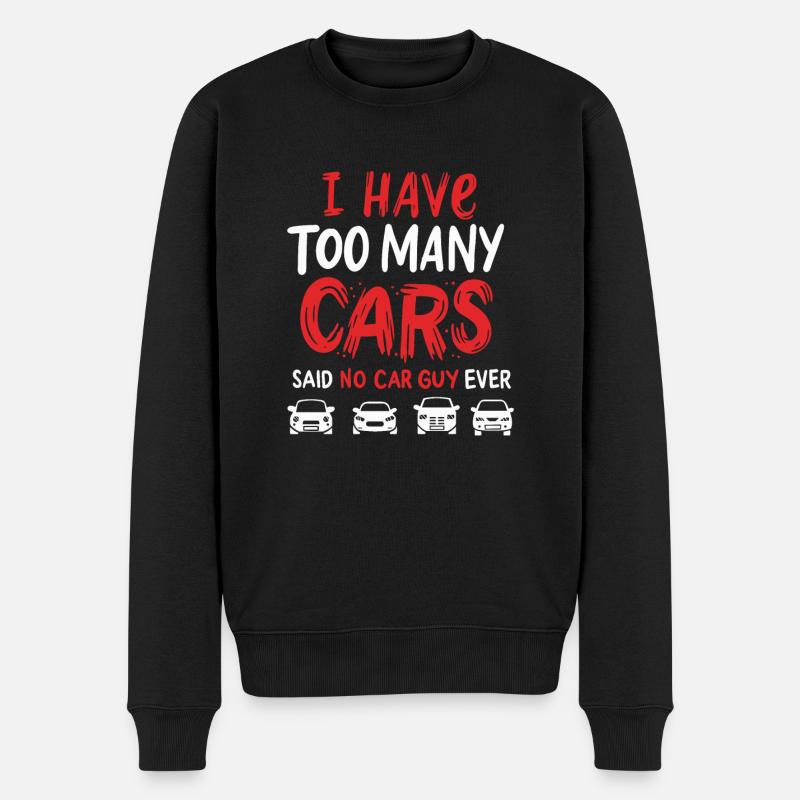CAR GUY : Too Many Cars - Männer Premium Bio Pullover - Schwarz