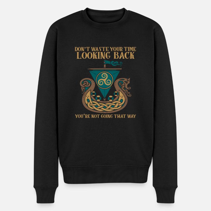 Wikinger Germanen Runen Nordische Mythologie Odin - Männer Premium Bio Pullover - Schwarz