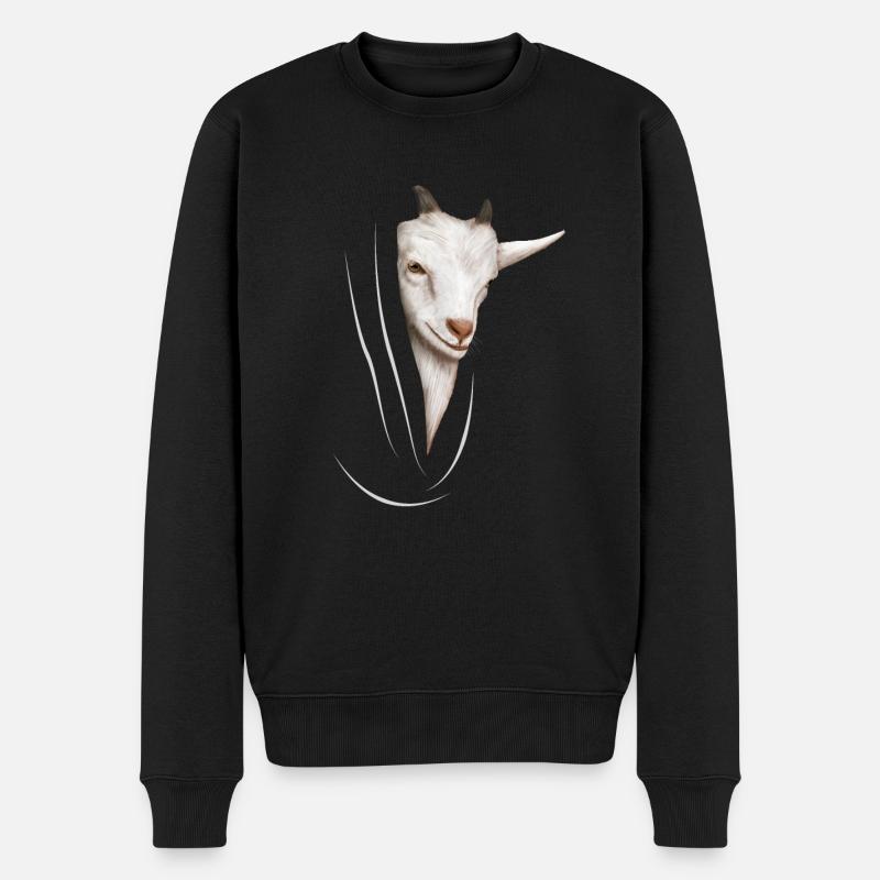 Ziege Ziegen Ziegenliebhaber Geschenk - Männer Premium Bio Pullover - Schwarz