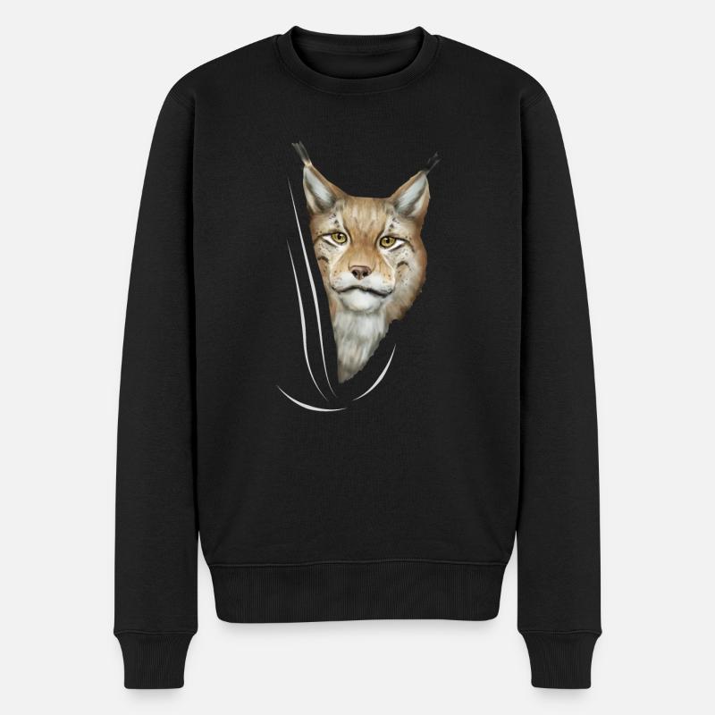 Luchs Luchse Luchsliebhaber Geschenk - Männer Premium Bio Pullover - Schwarz