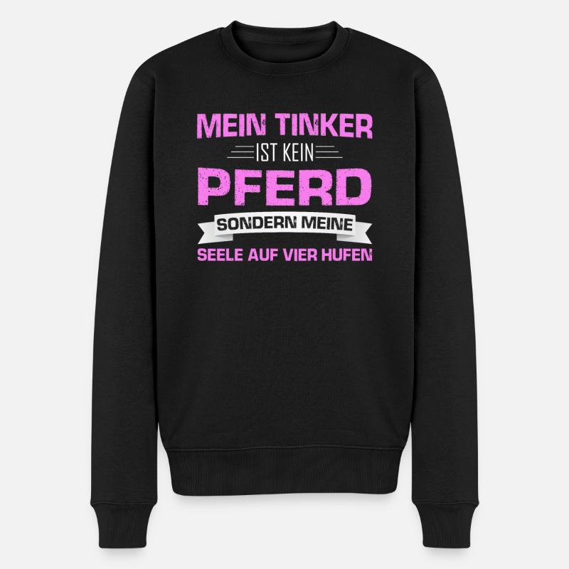 Tinker Pferd Reiter Geschenk - Männer Premium Bio Pullover - Schwarz