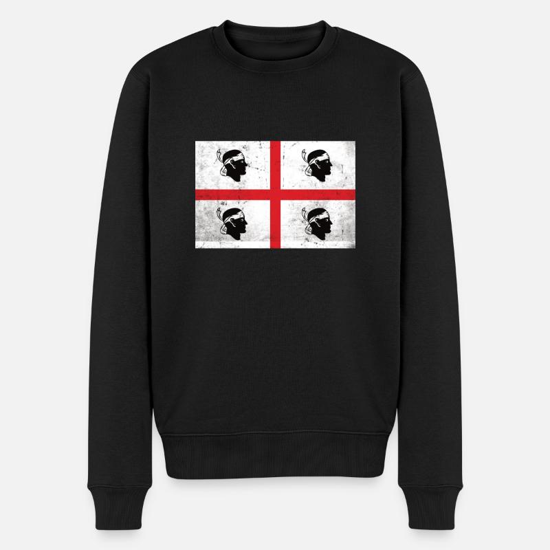 Sardinien Flagge - Männer Premium Bio Pullover - Schwarz