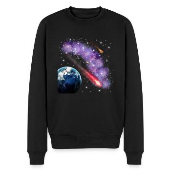 Weltraum - Männer Premium Bio Pullover - Schwarz - Vorne - Nico (187cm)
