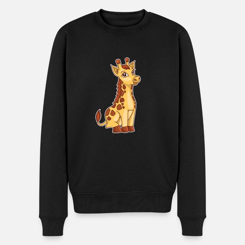 Süße Giraffe Baby Giraffe - Männer Premium Bio Pullover - Schwarz
