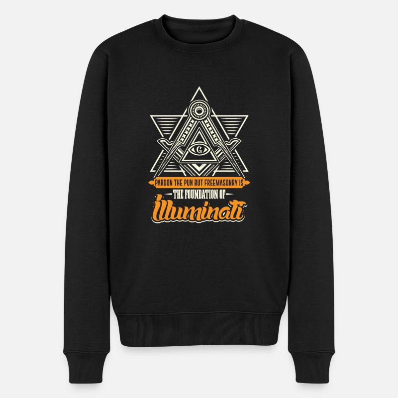 Freimaurer sind die grundlage der Illuminati - Männer Premium Bio Pullover - Schwarz