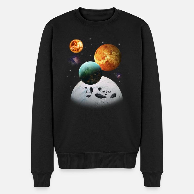 Weltraum - Männer Premium Bio Pullover - Schwarz