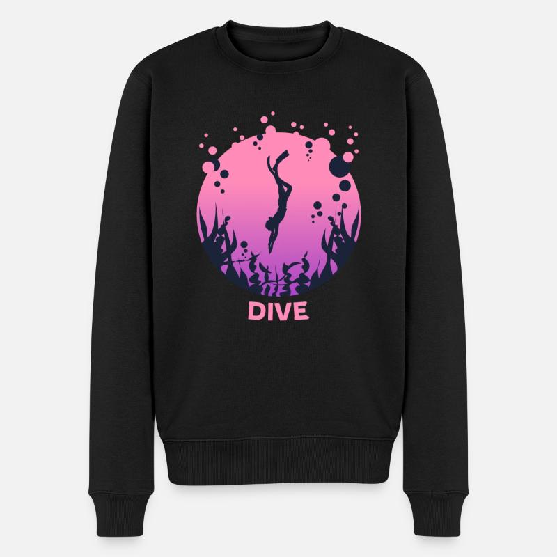 Tauchen Schnorcheln Diving Damen Tauchermotiv - Männer Premium Bio Pullover - Schwarz