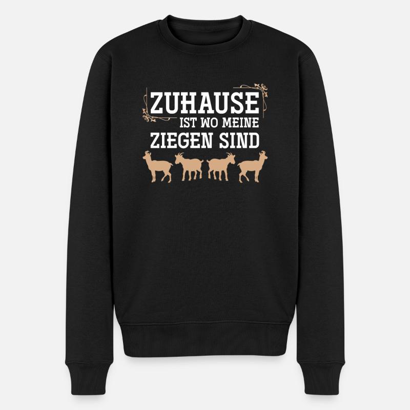 Ziege - Männer Premium Bio Pullover - Schwarz