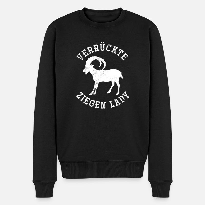 Ziege Frau - Männer Premium Bio Pullover - Schwarz