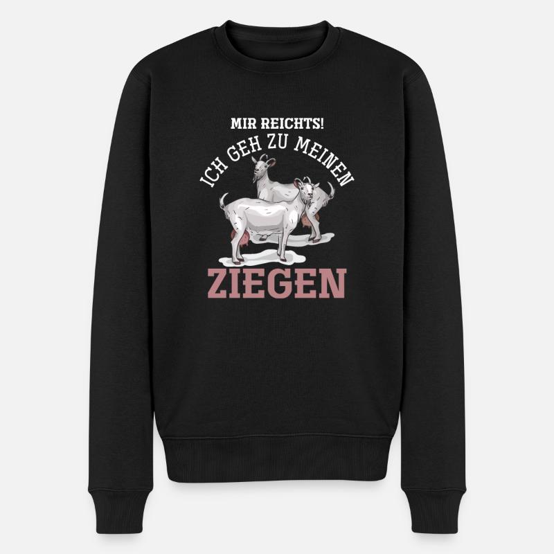 Ziege Milch Geschenkidee - Männer Premium Bio Pullover - Schwarz