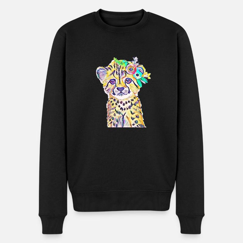 Gepard - Männer Premium Bio Pullover - Schwarz