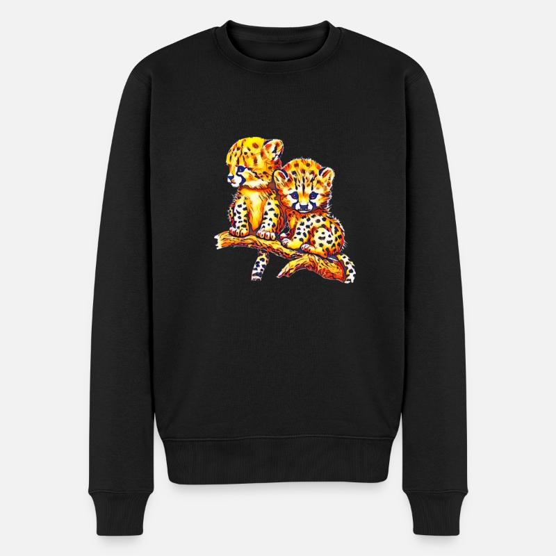 Geparden - Männer Premium Bio Pullover - Schwarz