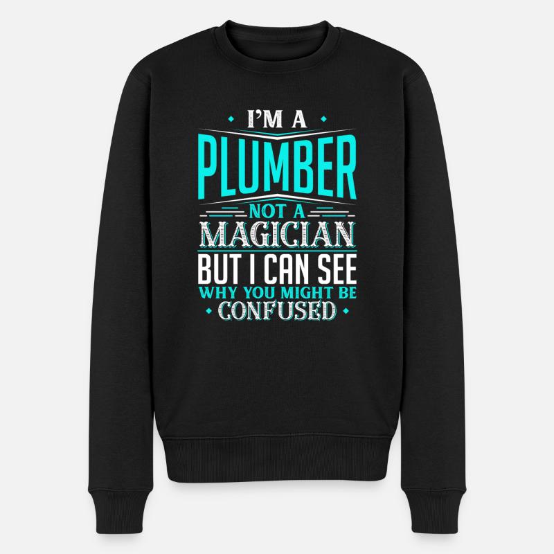 Je suis un plombier pas un magicien mais je peux voir pourquoi - Pull Premium bio Homme - noir