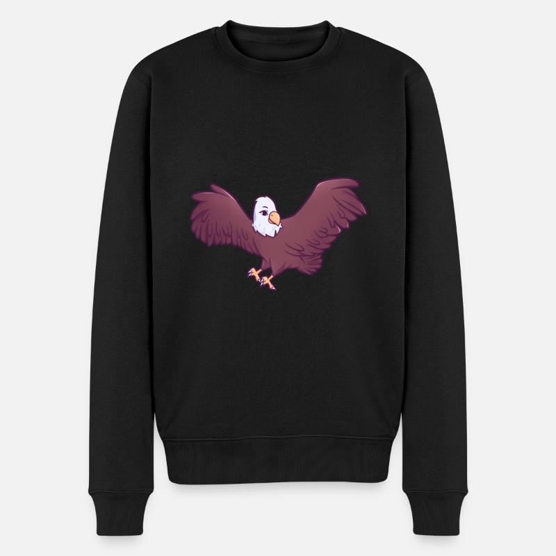 Adler - Männer Premium Bio Pullover - Schwarz