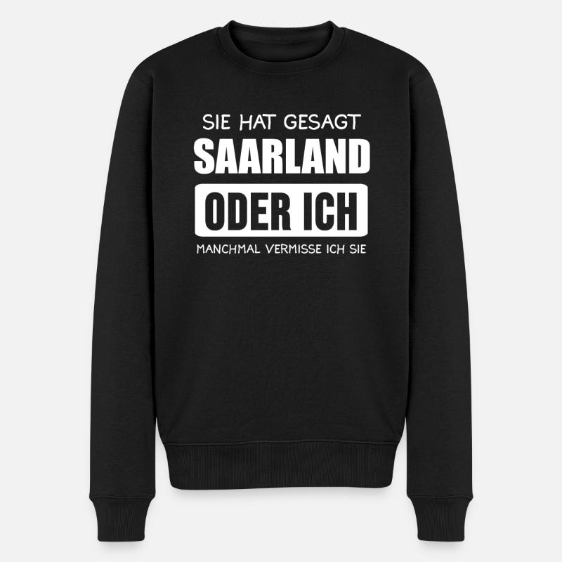 Saarland Saarländer Saarbrücken Geschenk - Männer Premium Bio Pullover - Schwarz