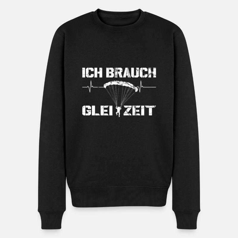 Paragliding Gleitschirm lustiges Motiv Geschenk - Männer Premium Bio Pullover - Schwarz
