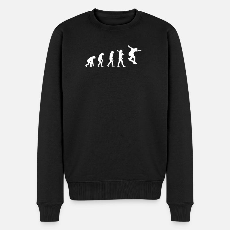Evolution Of Skaters - Skater Shirt - Männer Premium Bio Pullover - Schwarz