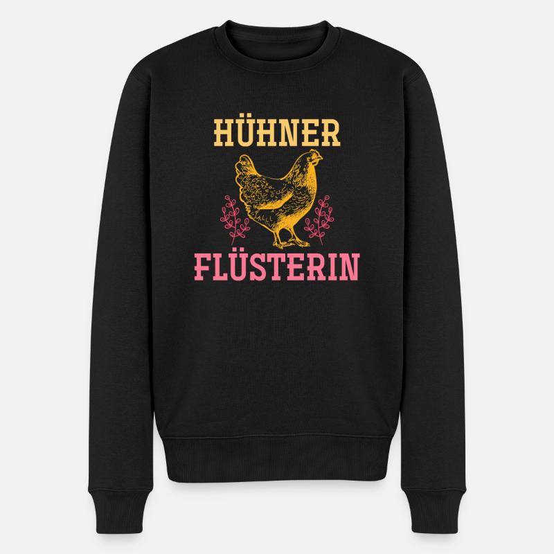 Huhn - Männer Premium Bio Pullover - Schwarz