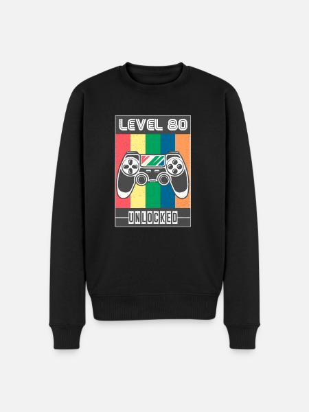 80th birthday - Men's Premium Organic Jumper - black