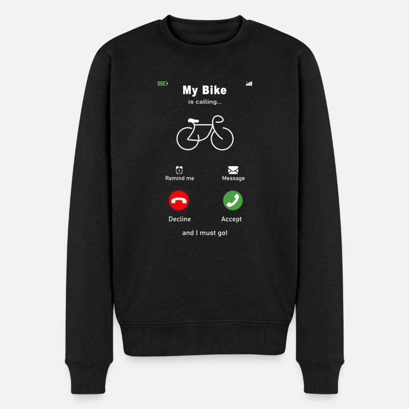 My Bike is calling - Männer Premium Bio Pullover - Schwarz