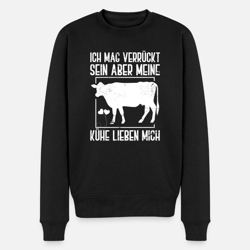 Kuh Dorfkind - Männer Premium Bio Pullover - Schwarz