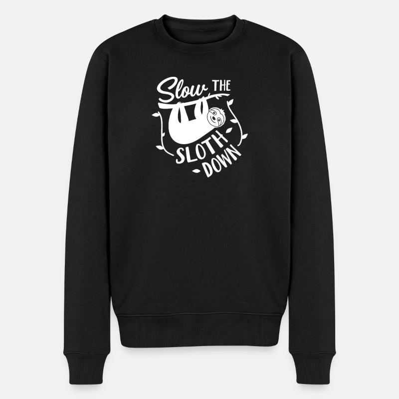 Sloth Slow the Sloth Down - Men's Premium Organic Jumper - black