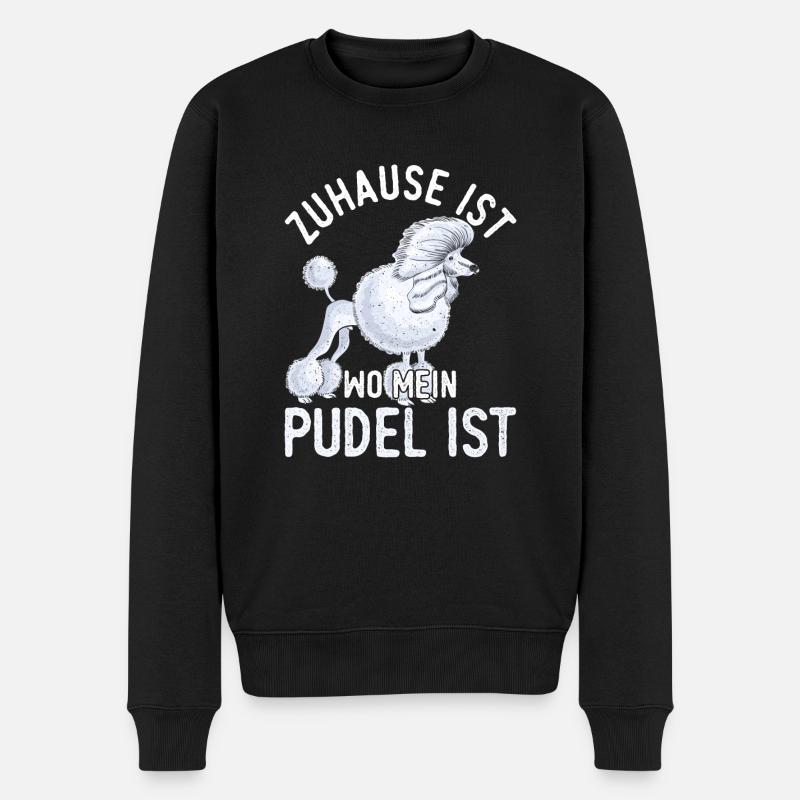 Pudel Hunderasse - Männer Premium Bio Pullover - Schwarz